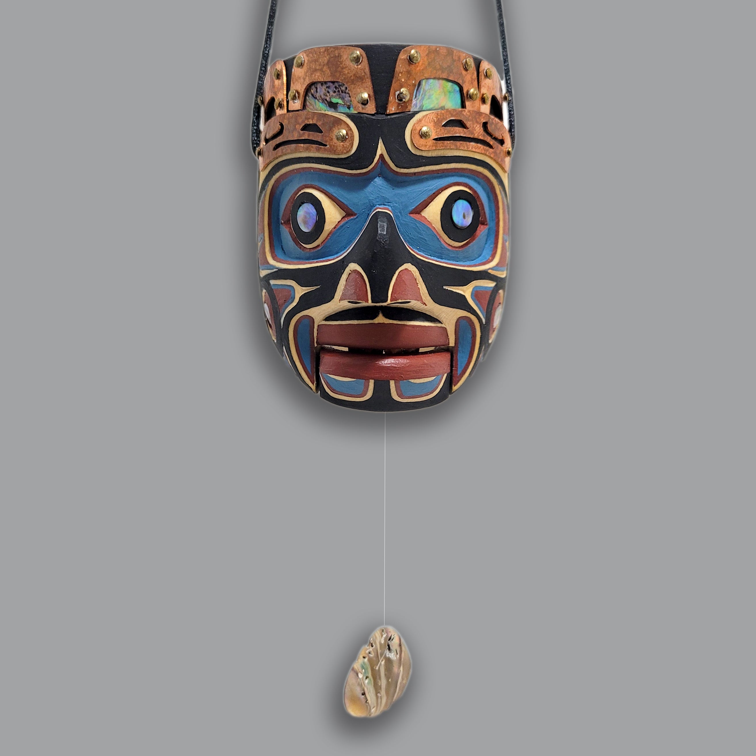 Wood King of the Undersea Mask Pendant by Kwakwaka'wakw carver Kevin Cranmer