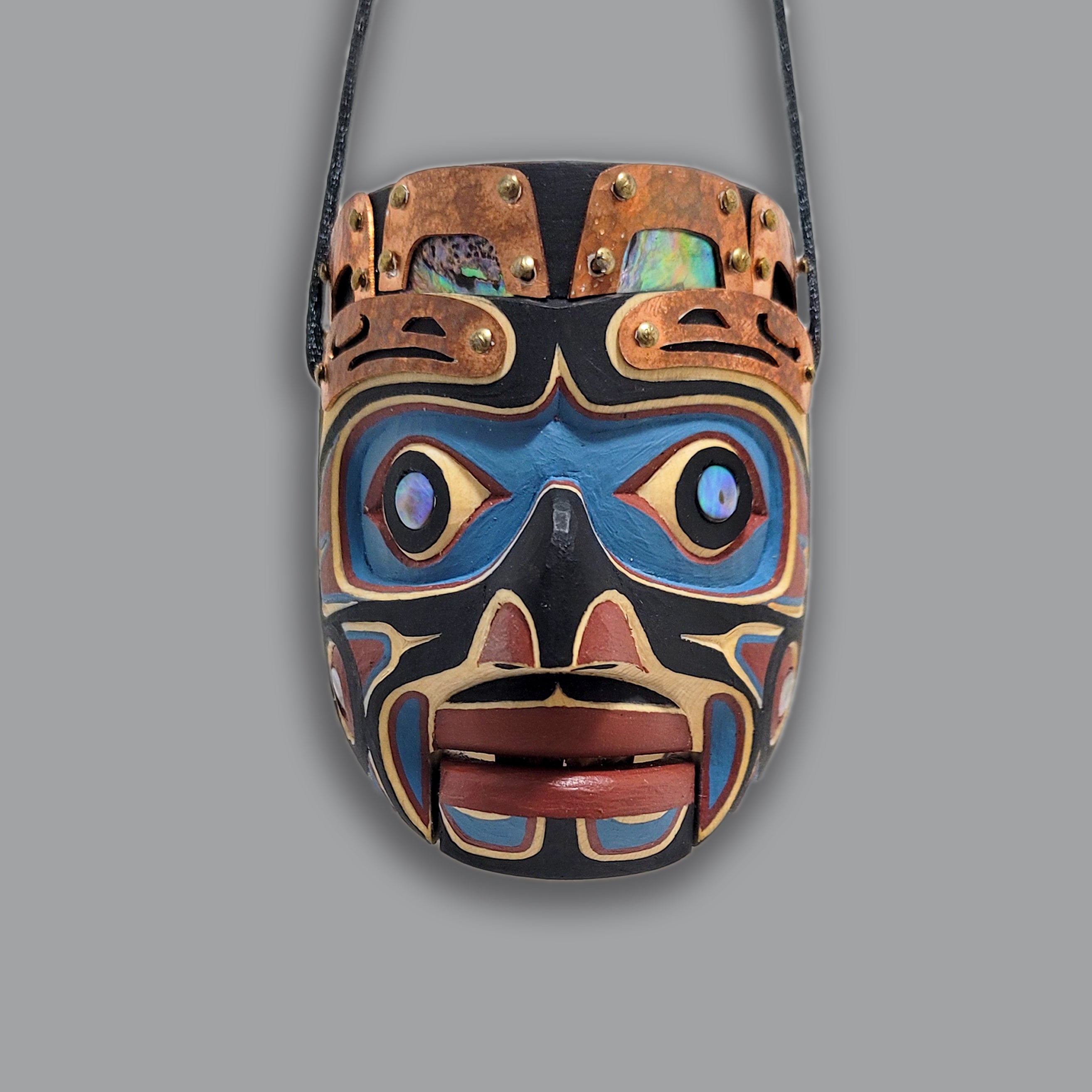 Wood King of the Undersea Mask Pendant by Kwakwaka'wakw carver Kevin Cranmer