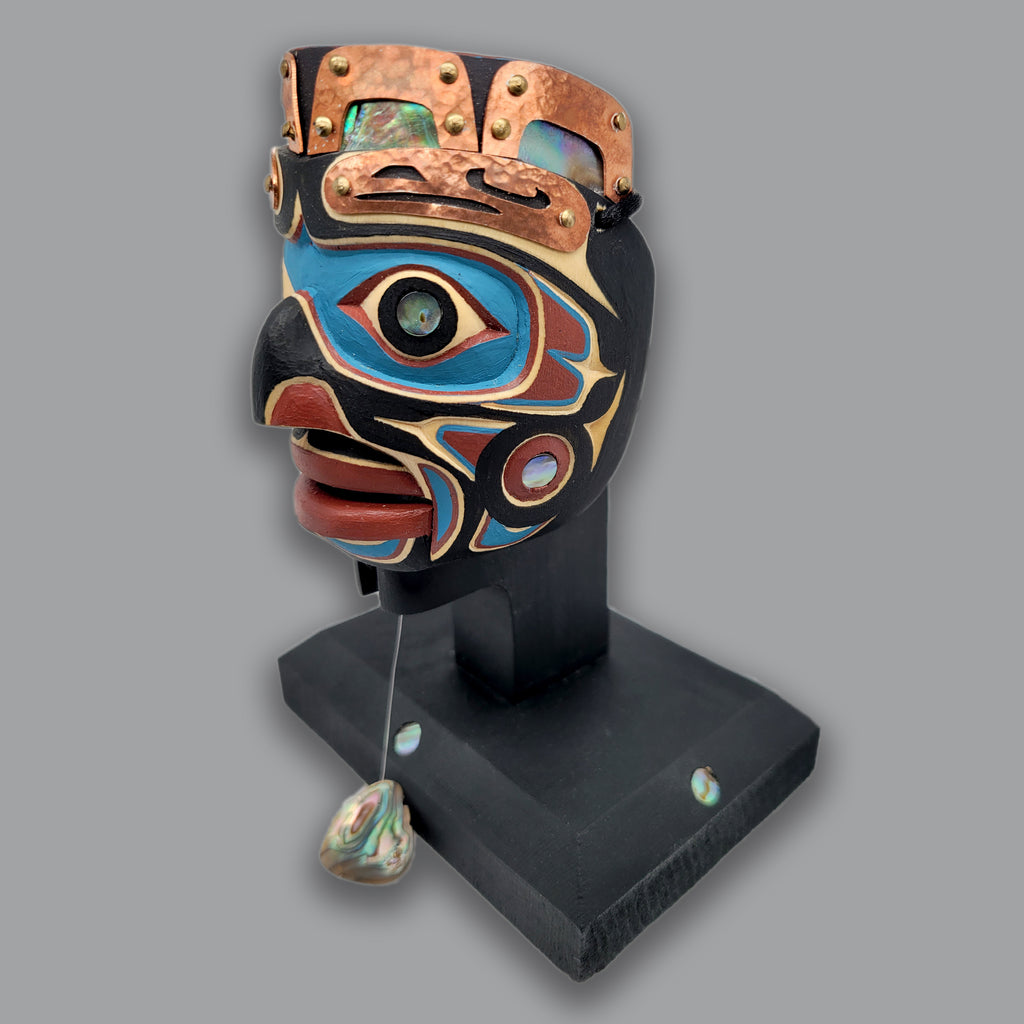 Wood King of the Undersea Mask Pendant by Kwakwaka'wakw carver Kevin Cranmer