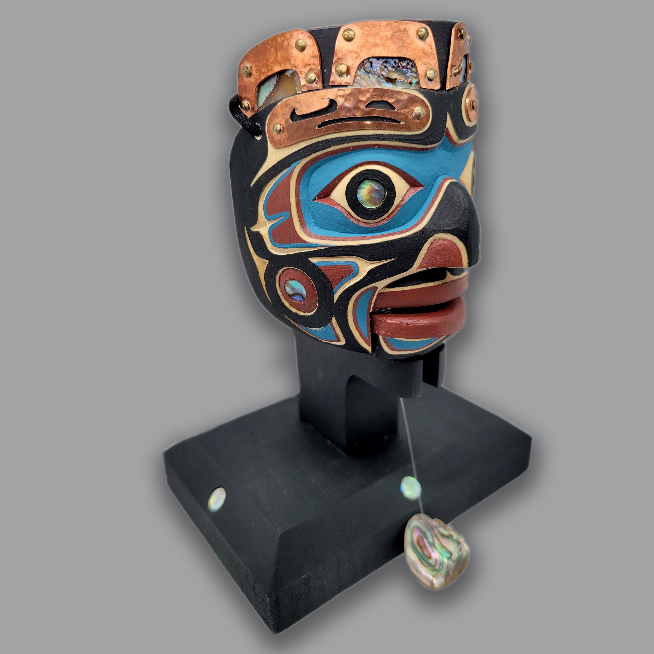 Wood King of the Undersea Mask Pendant by Kwakwaka'wakw carver Kevin Cranmer