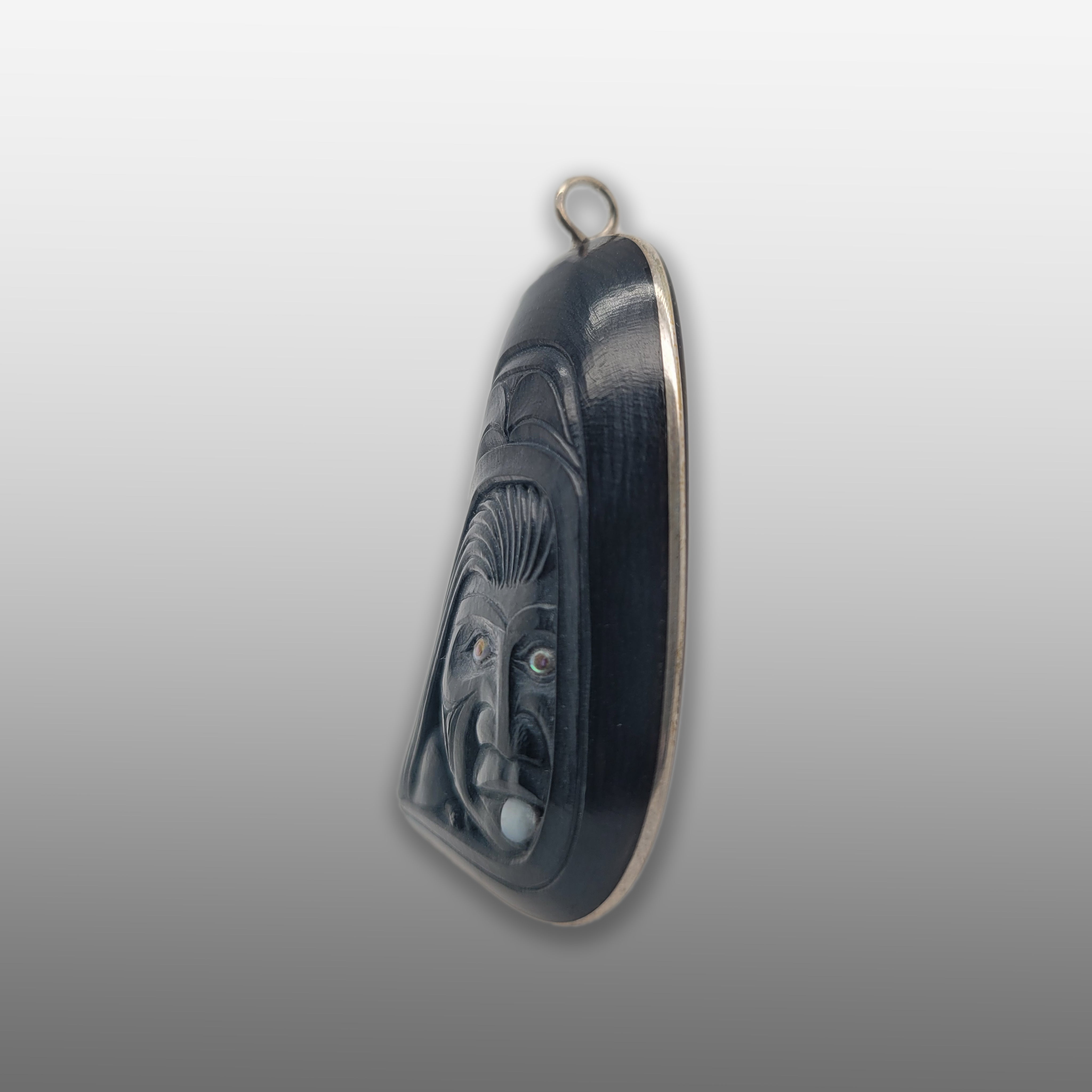 Nanasimgit Argillite Pendant by Haida carver Darrell White