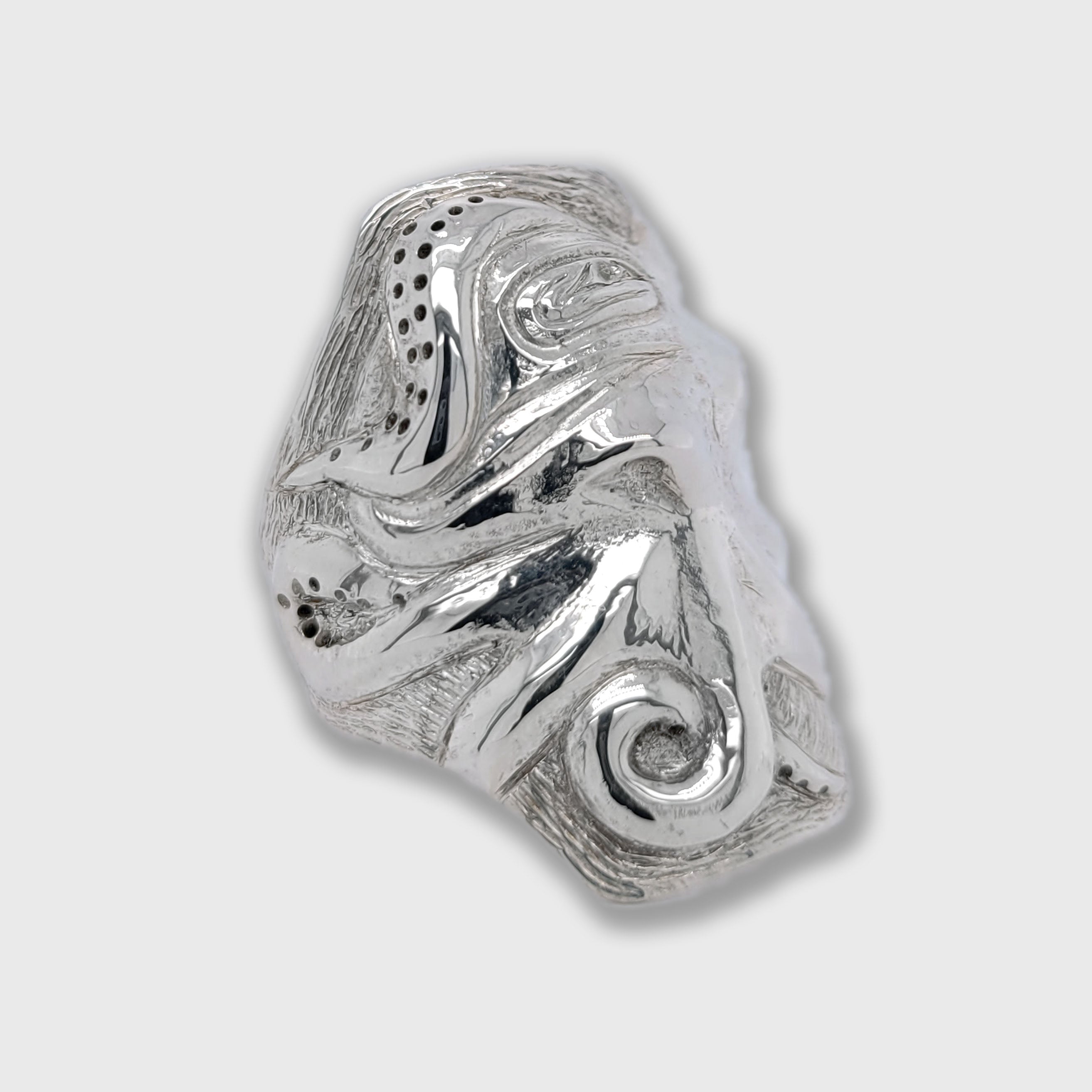 Silver Hammered Octopus Ring by Kwakwaka'wakw artist Gus Cook