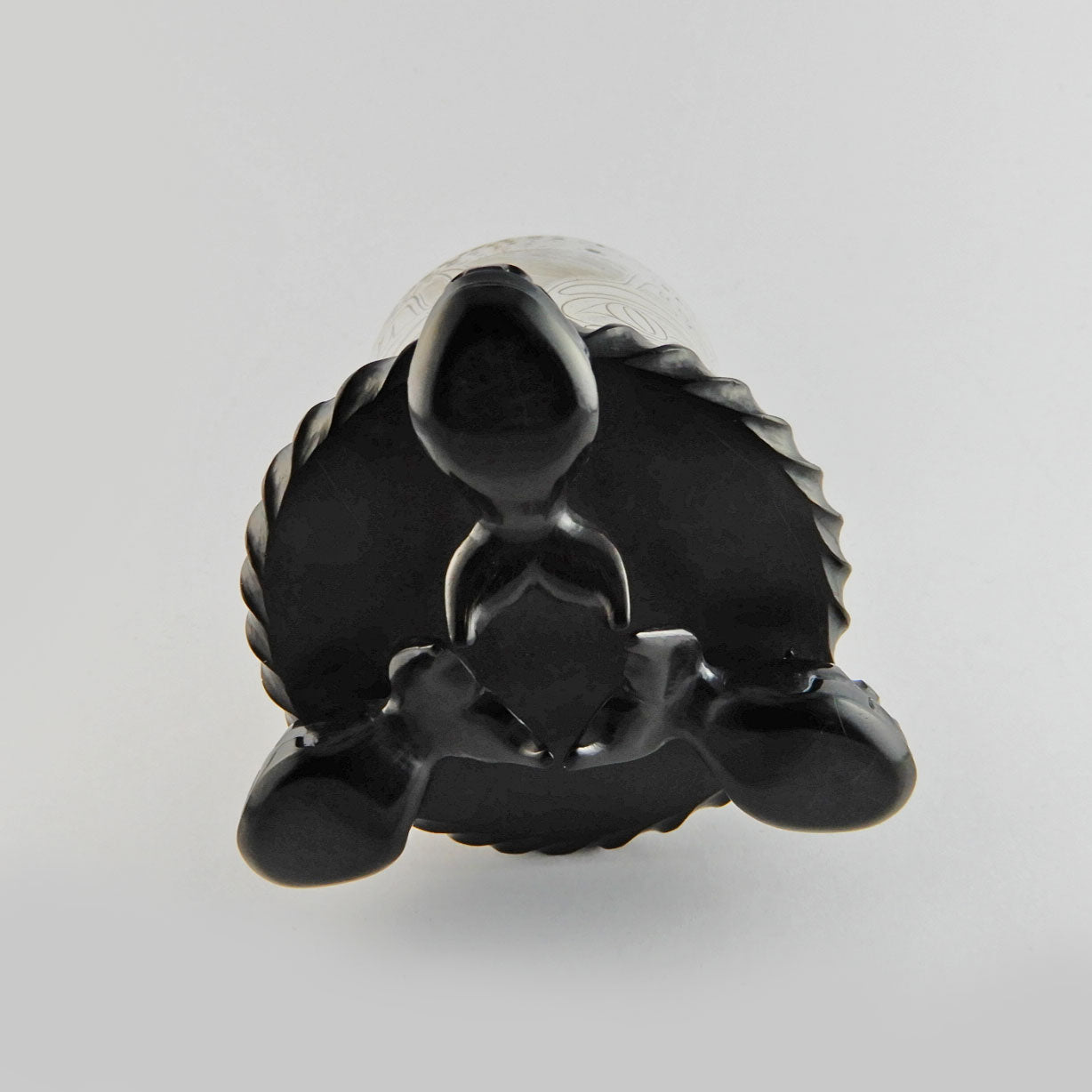 Argillite and Silver Orca and Shark Box by Haida carver Wayne Wilson