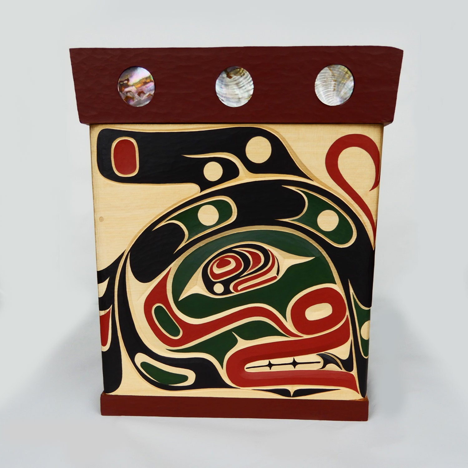 Orca or Killer Whale Cedar Bentwood Box by Kwakwaka'wakw carver Junior Henderson