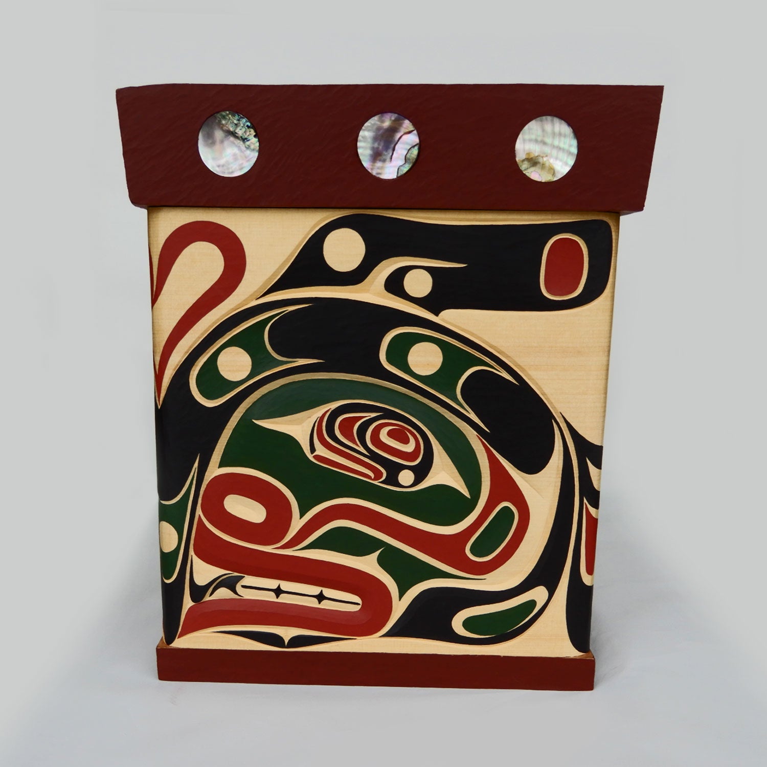 Orca or Killer Whale Cedar Bentwood Box by Kwakwaka'wakw carver Junior Henderson