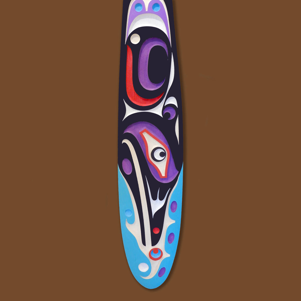 Sandblasted First Nations Paddle by Kwakiutl artist Trevor Hunt