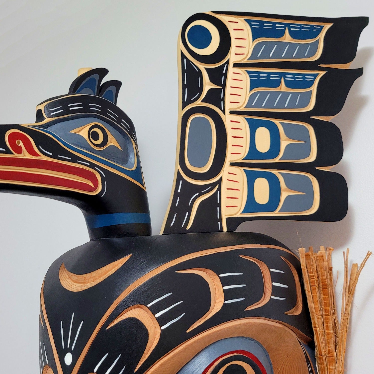Pugwis and Raven Indigenous Mask hand-carved by Kwakwaka'wakw artist Bill Henderson