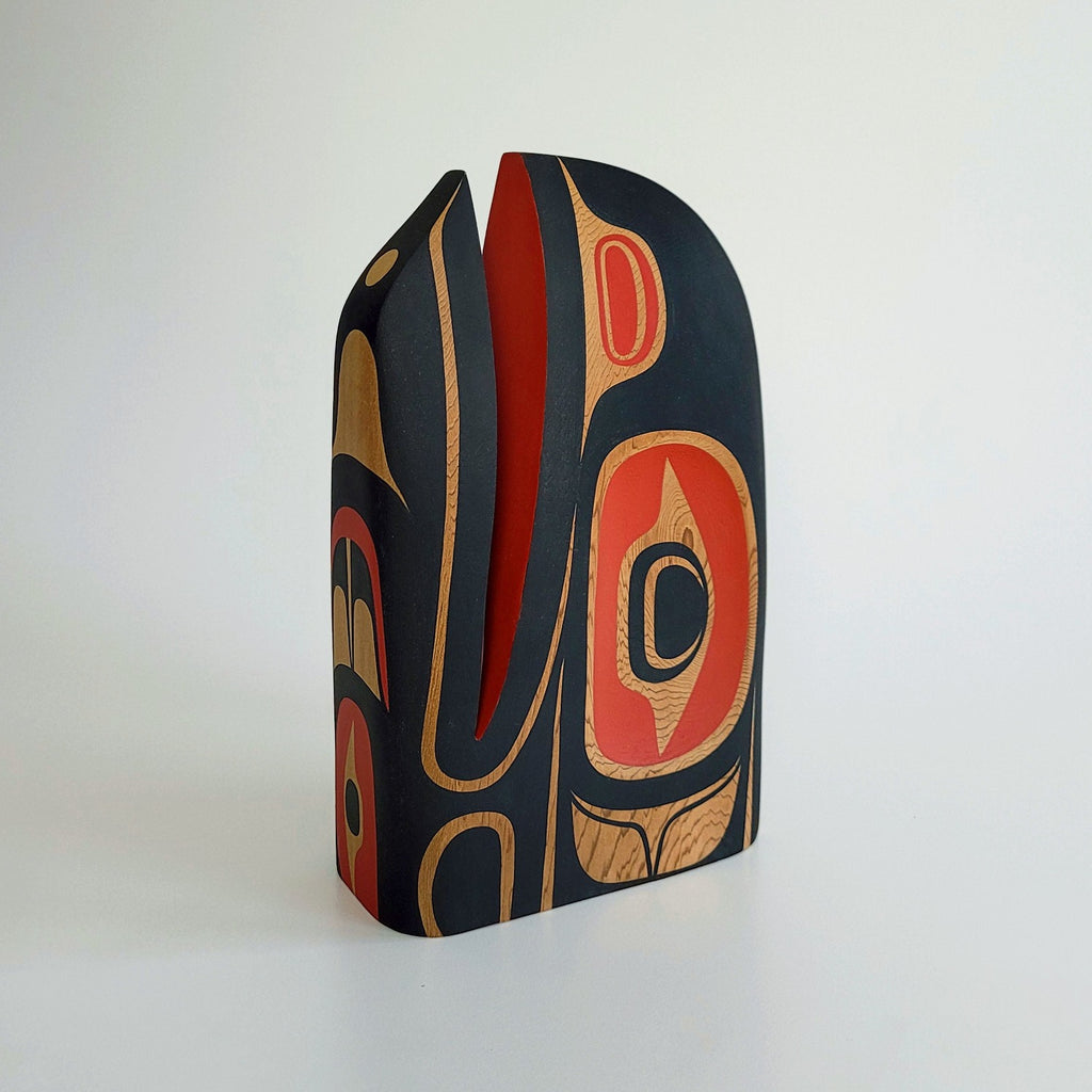 Red Cedar Raven Sculpture by Kwakwaka'wakw carver Steve Smith