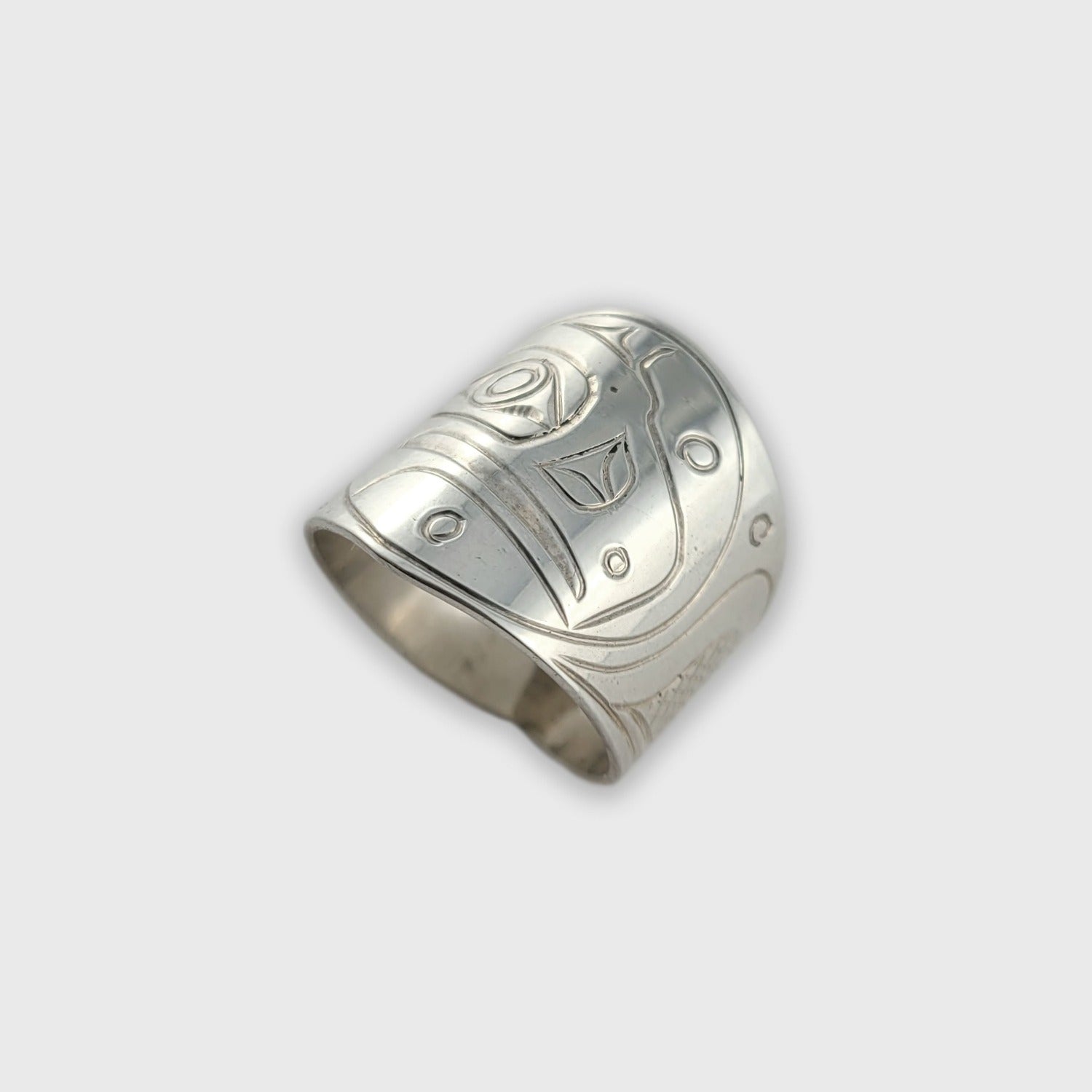 Silver Raven Ring by Kwakwaka'wakw artist Chris Cook