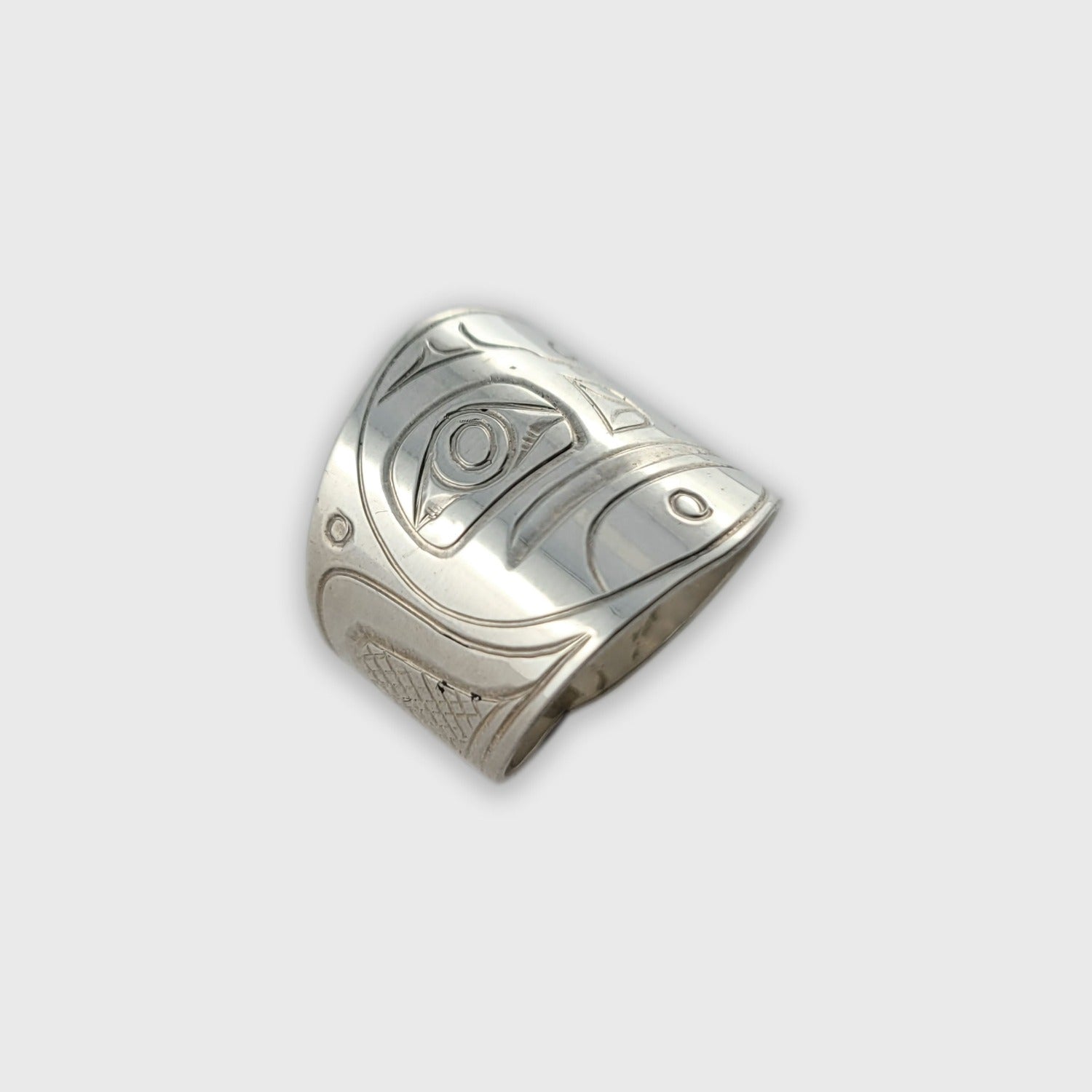 Silver Raven Ring by Kwakwaka'wakw artist Chris Cook