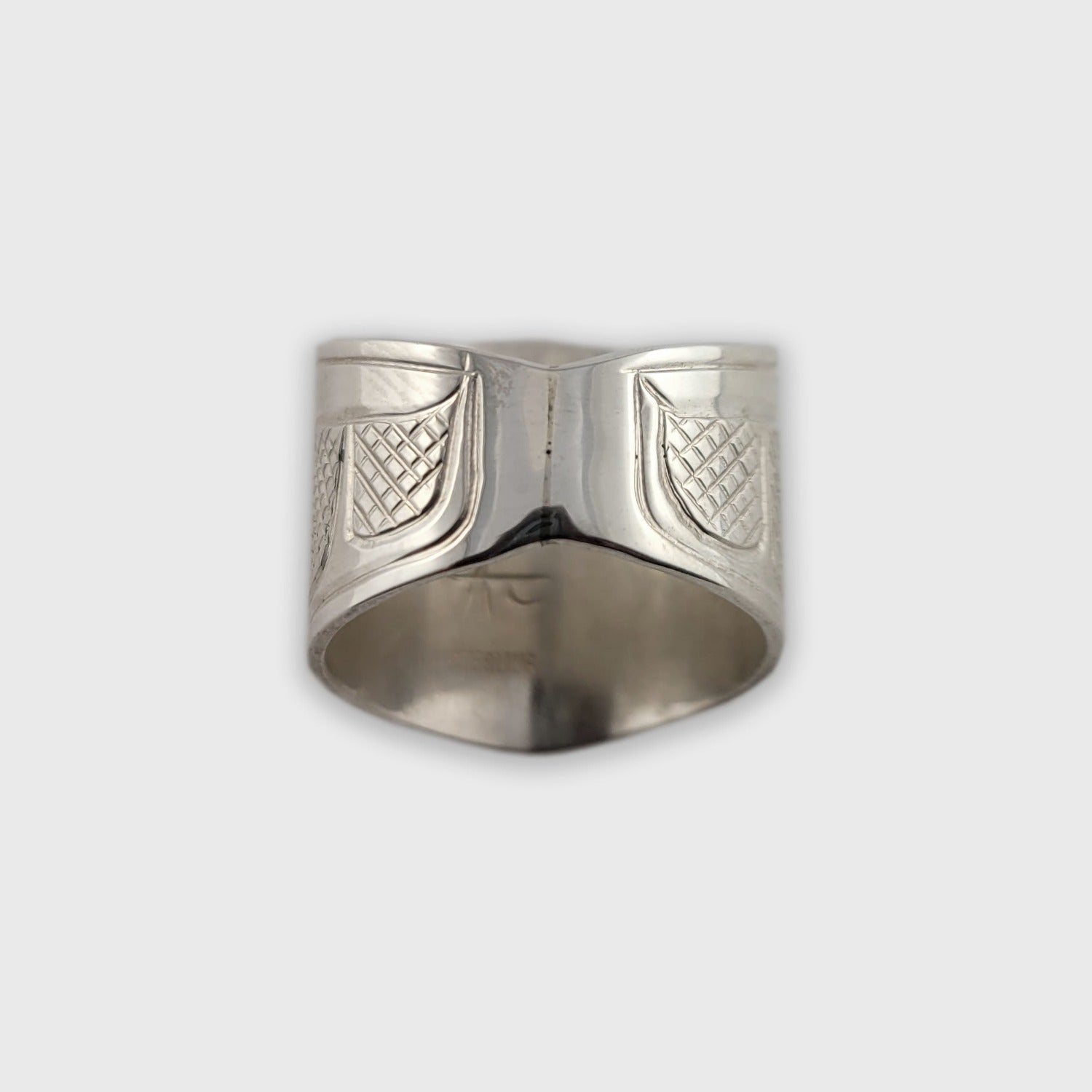 Silver Raven Ring by Kwakwaka'wakw artist Chris Cook