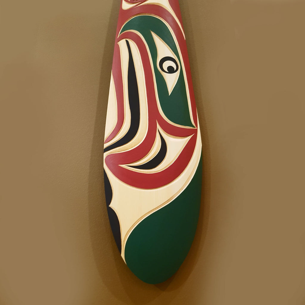 Cedar Salmon Paddle by Kwakiutl carver Trevor Hunt