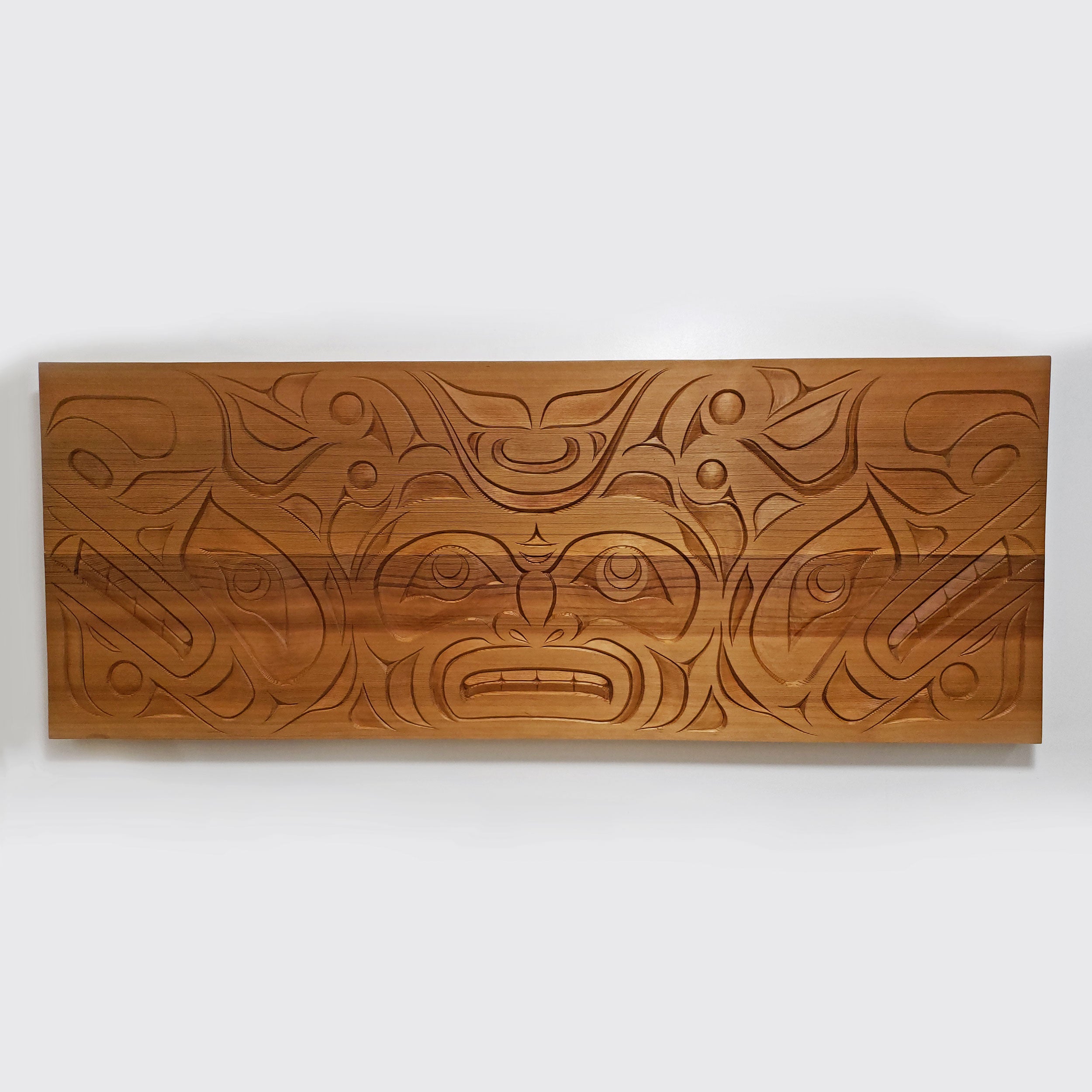 Sisiutl or Sea Serpent Cedar Panel by carver Karver Everson