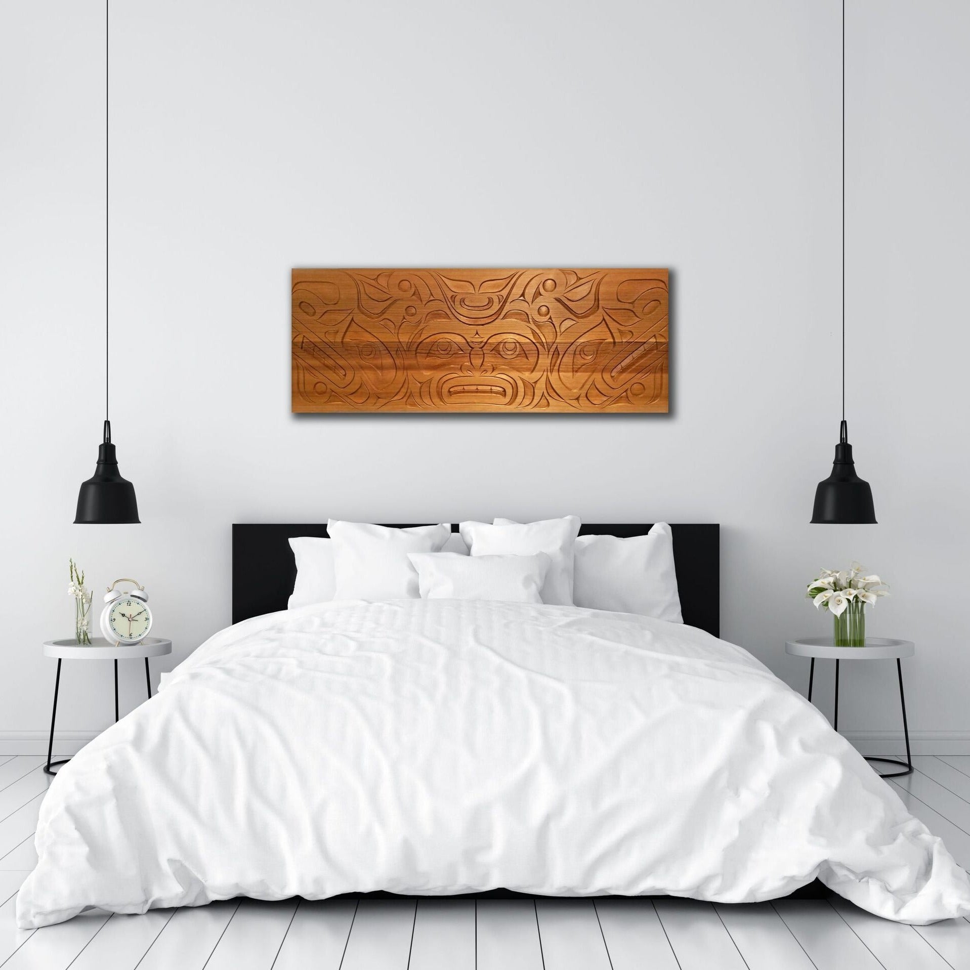 Sisiutl or Sea Serpent Cedar Panel by carver Karver Everson