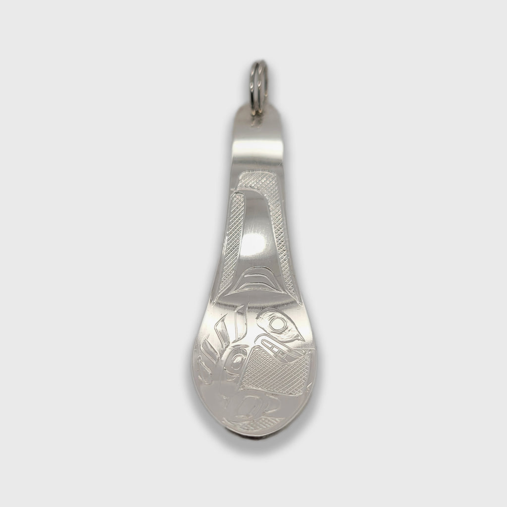 Silver Spoon Orca Pendant by Haida artist Chris Russ