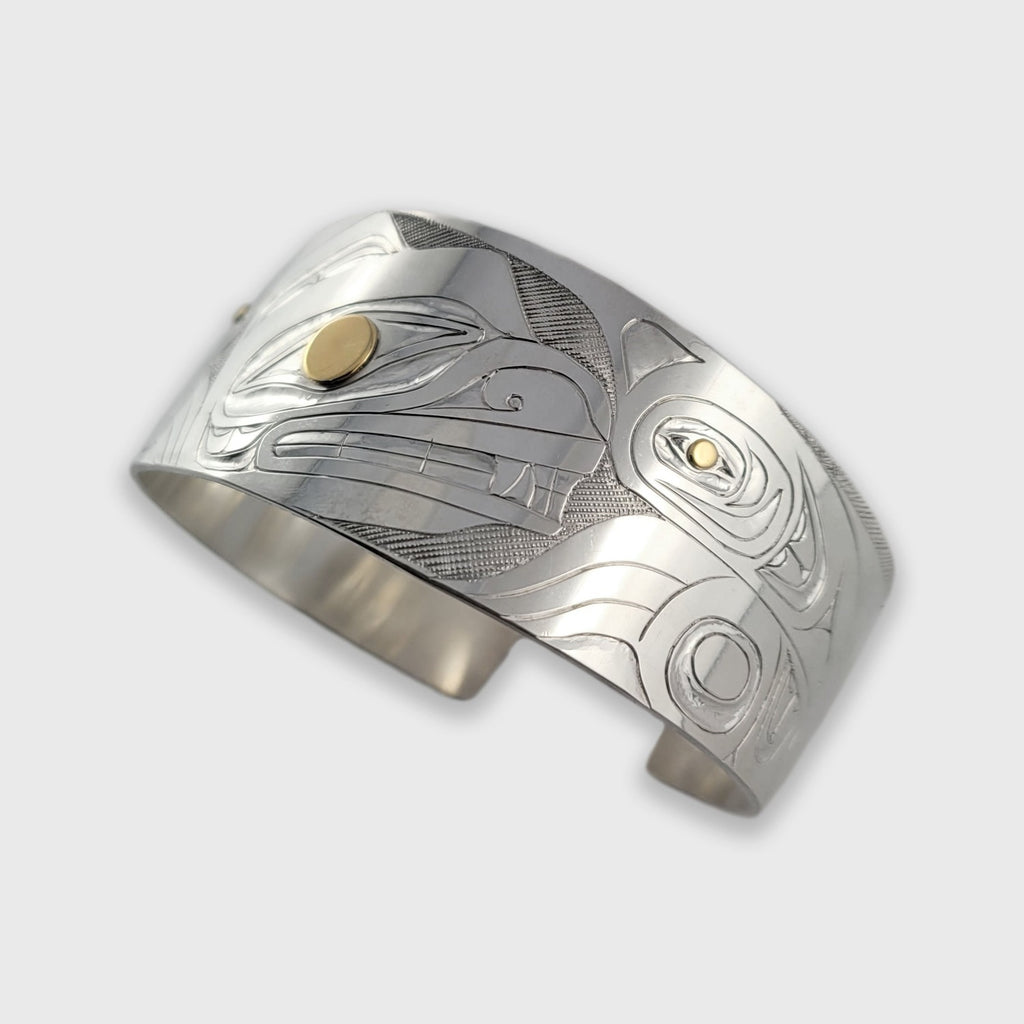 Silver and Gold Bear Bracelet by Haida artist Andrew Williams