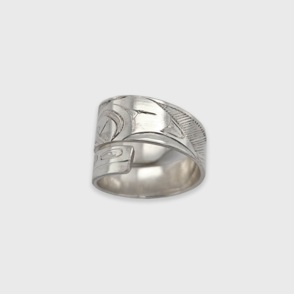 Silver and Gold Orca Wrap Ring by Haida artist Andrew Williams