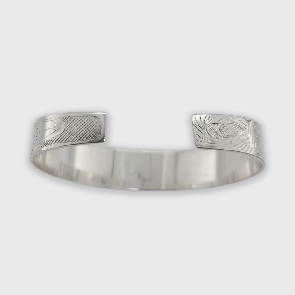Silver and Gold Wolf Bracelet by Haida artist Andrew Williams