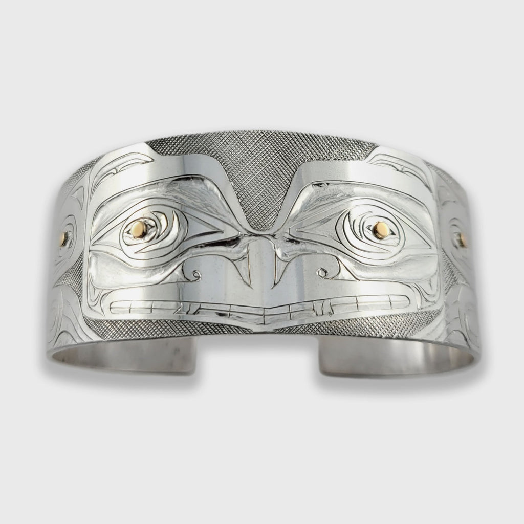 Silver and Gold Bear Bracelet by Haida artist Andrew Williams