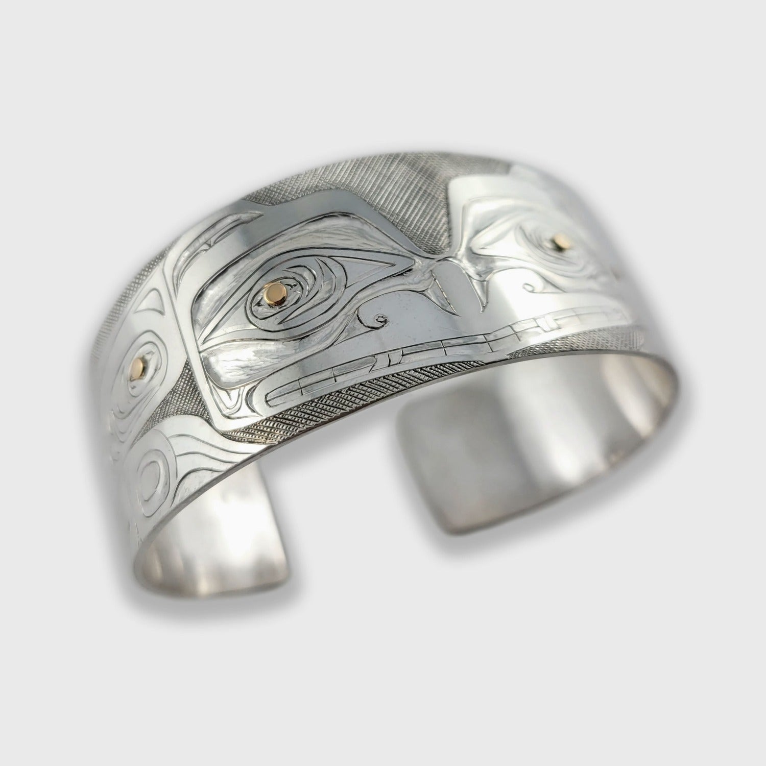 Silver and Gold Bear Bracelet by Haida artist Andrew Williams