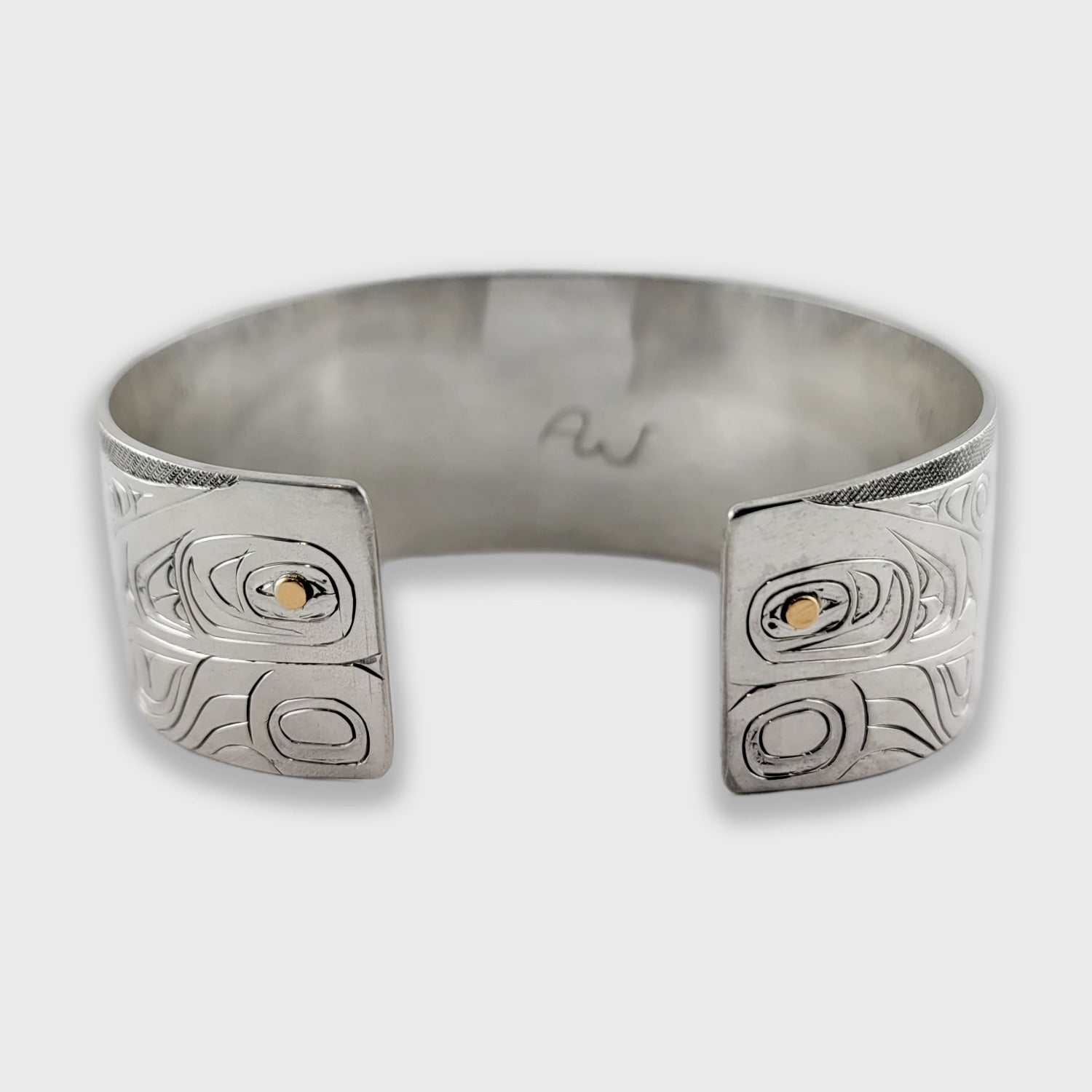 Silver and Gold Bear Bracelet by Haida artist Andrew Williams