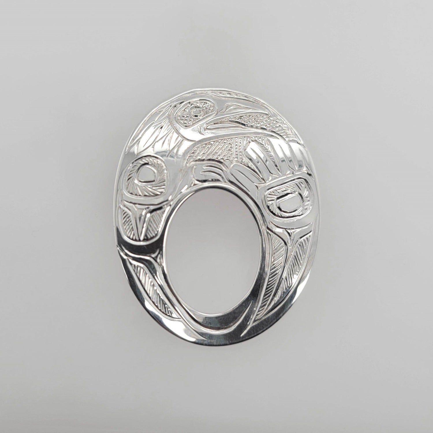 Native Silver Raven Pendant by Tsimshian artist Bill Helin