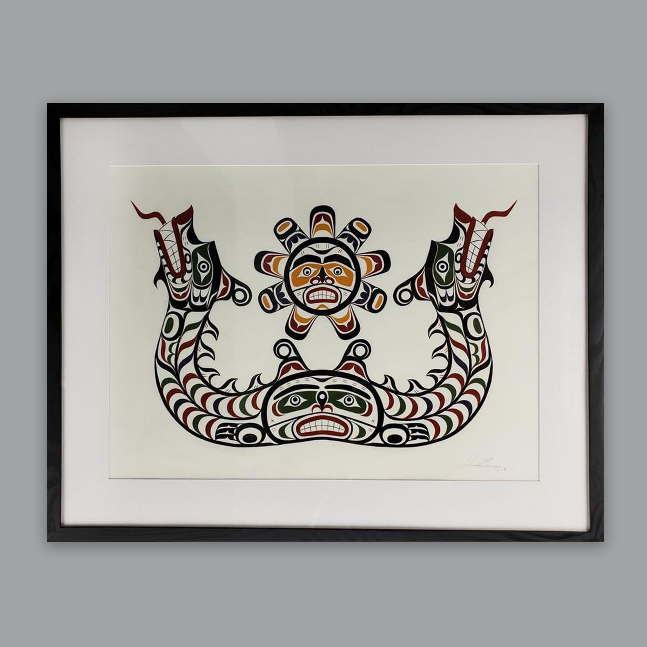 Sea Serpent and Sun Painting by First Nations artist Karver Everson