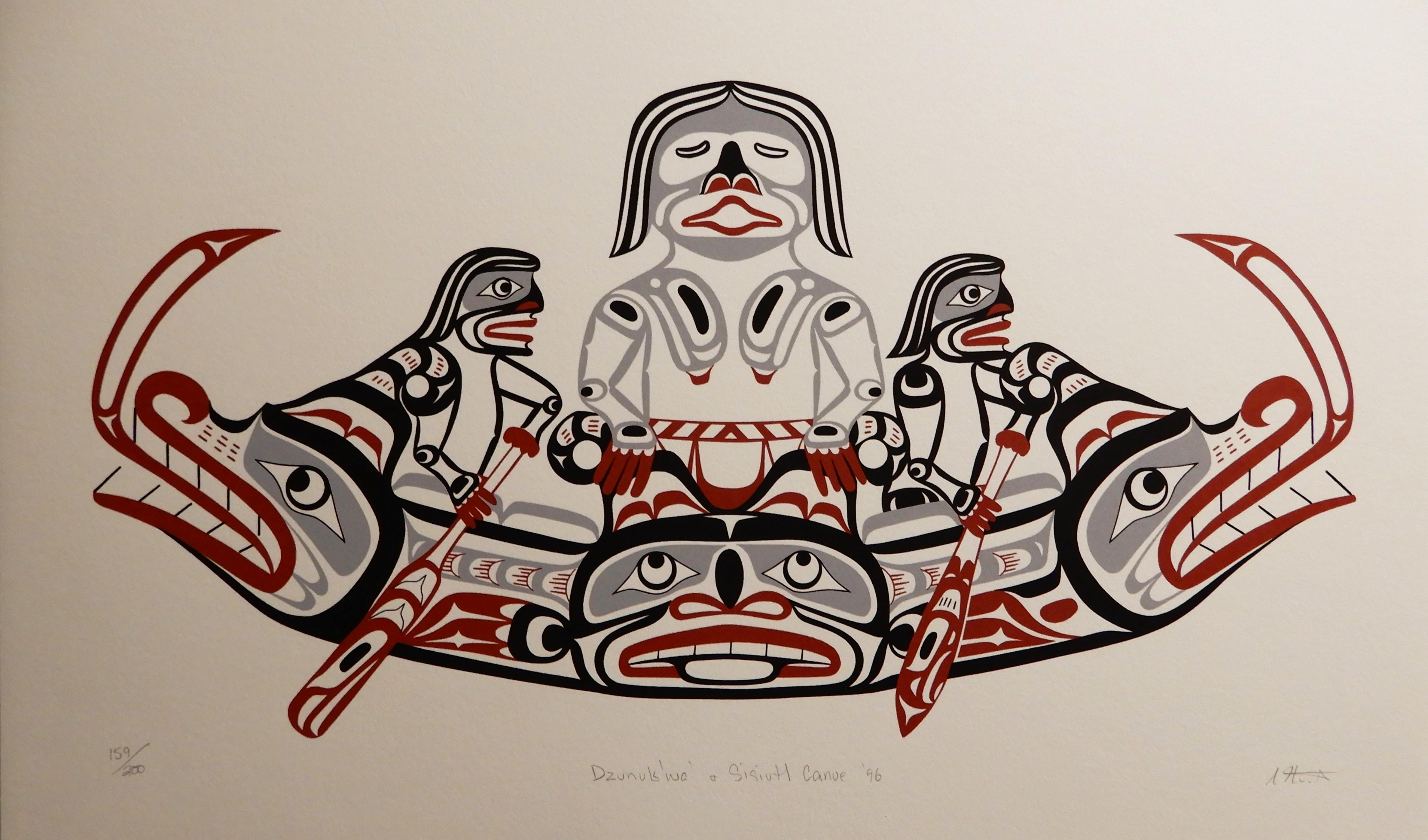Dzunukwa and Sea Serpent Limited Edition Print by Kwakwaka'wakw Master Carver Calvin Hunt