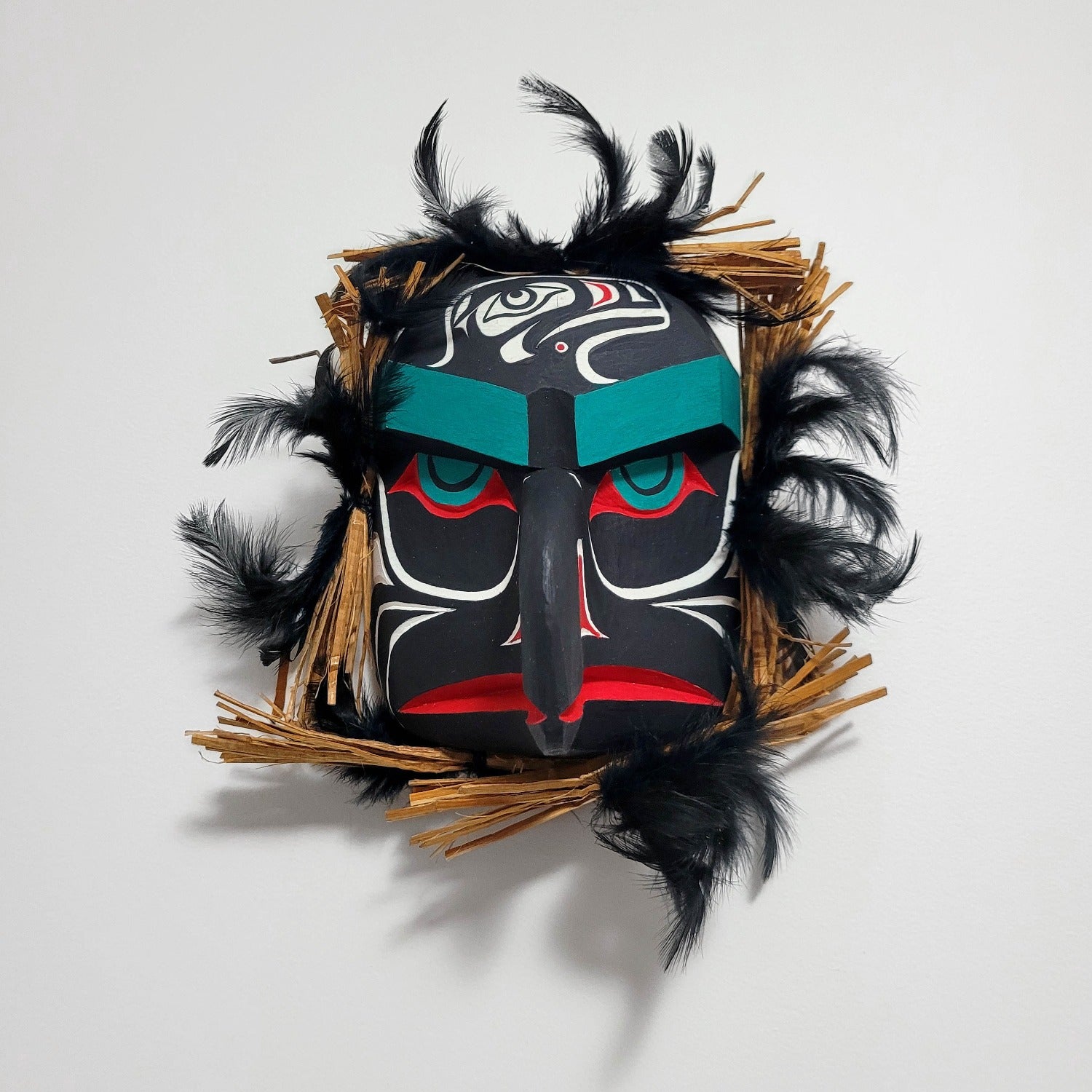 Small Native Raven Mask by Kwakwaka'wakw carver Gilbert Dawson