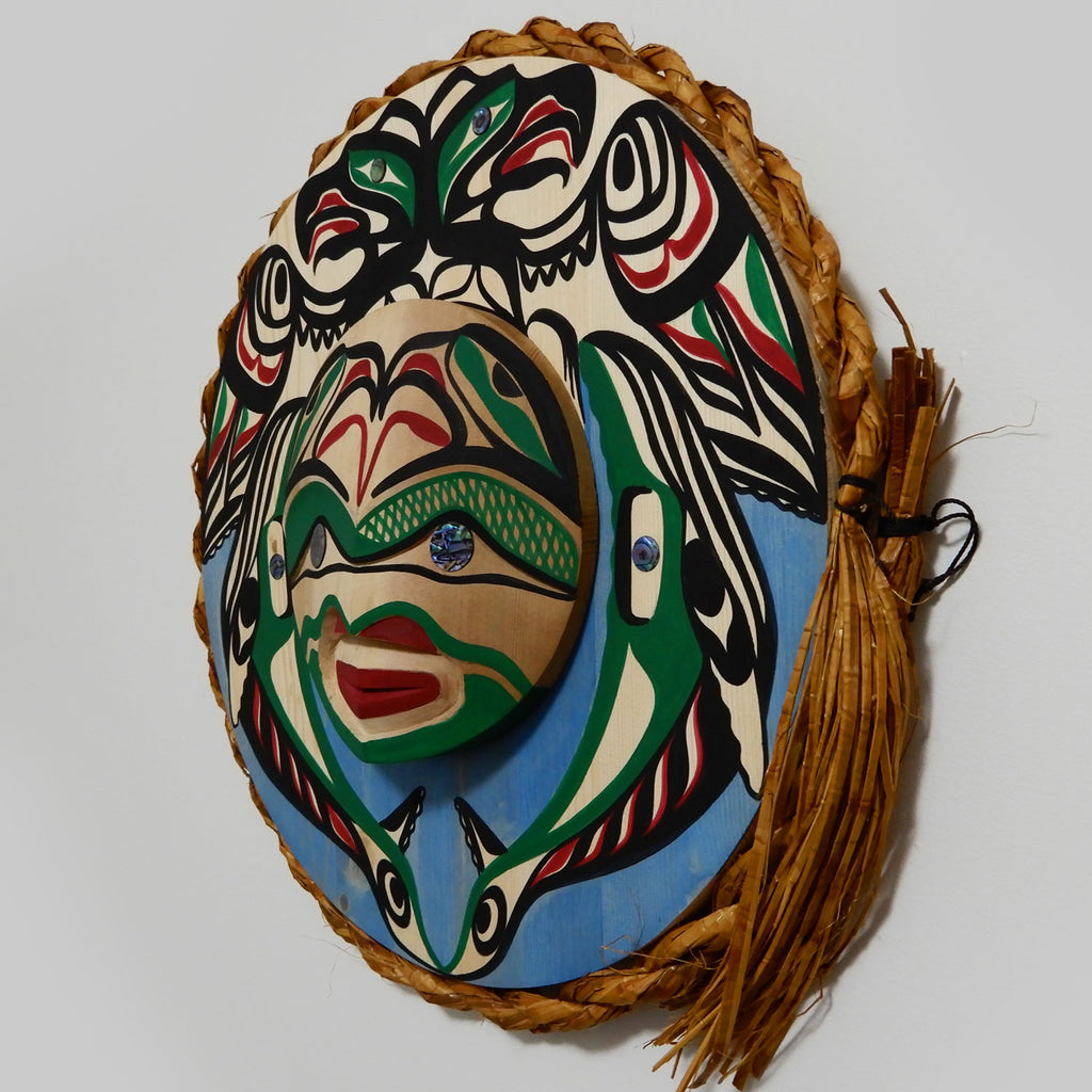 Thunderbird and Grey Whale Moon Mask by Nuu-chah-nulth carver Patrick Amos