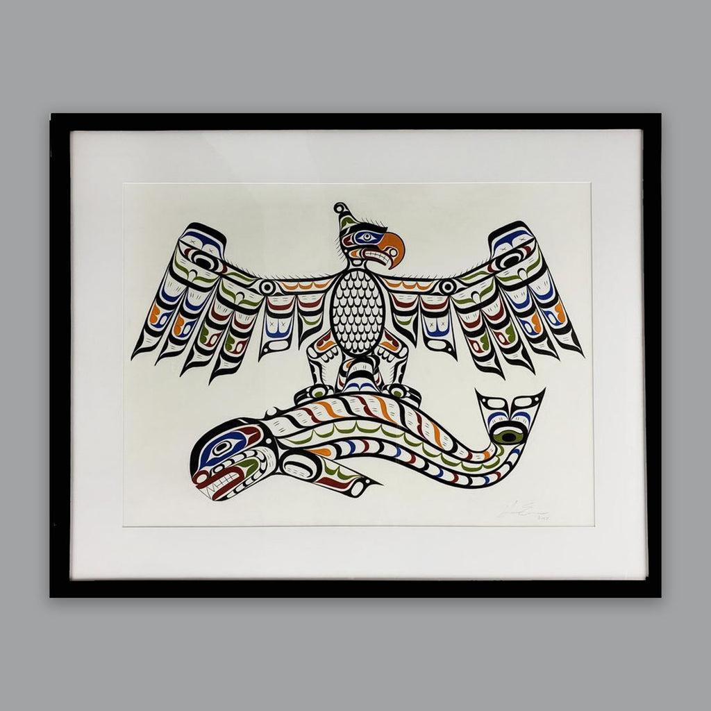 Thunderbird and Killer Whale Painting by First Nations artist Karver Everson