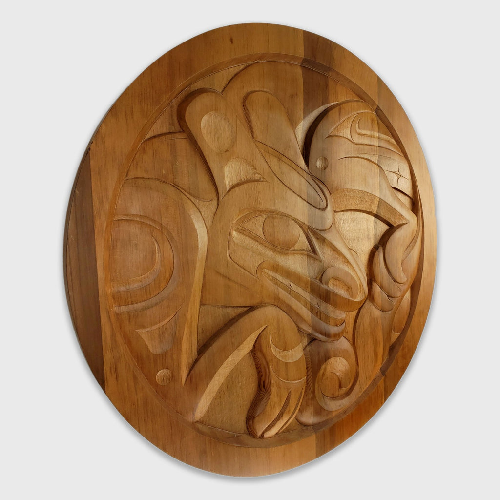 Large Cedar Wolf Panel by Tahltan artist Alano Edzerza