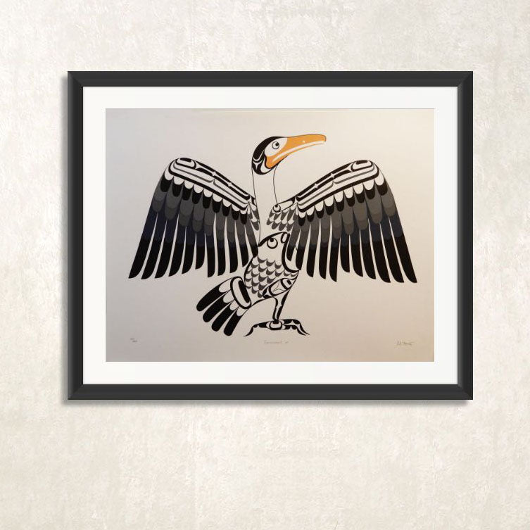 Cormorant Limited Edition Print by Kwakwaka'wakw Master Carver Calvin Hunt