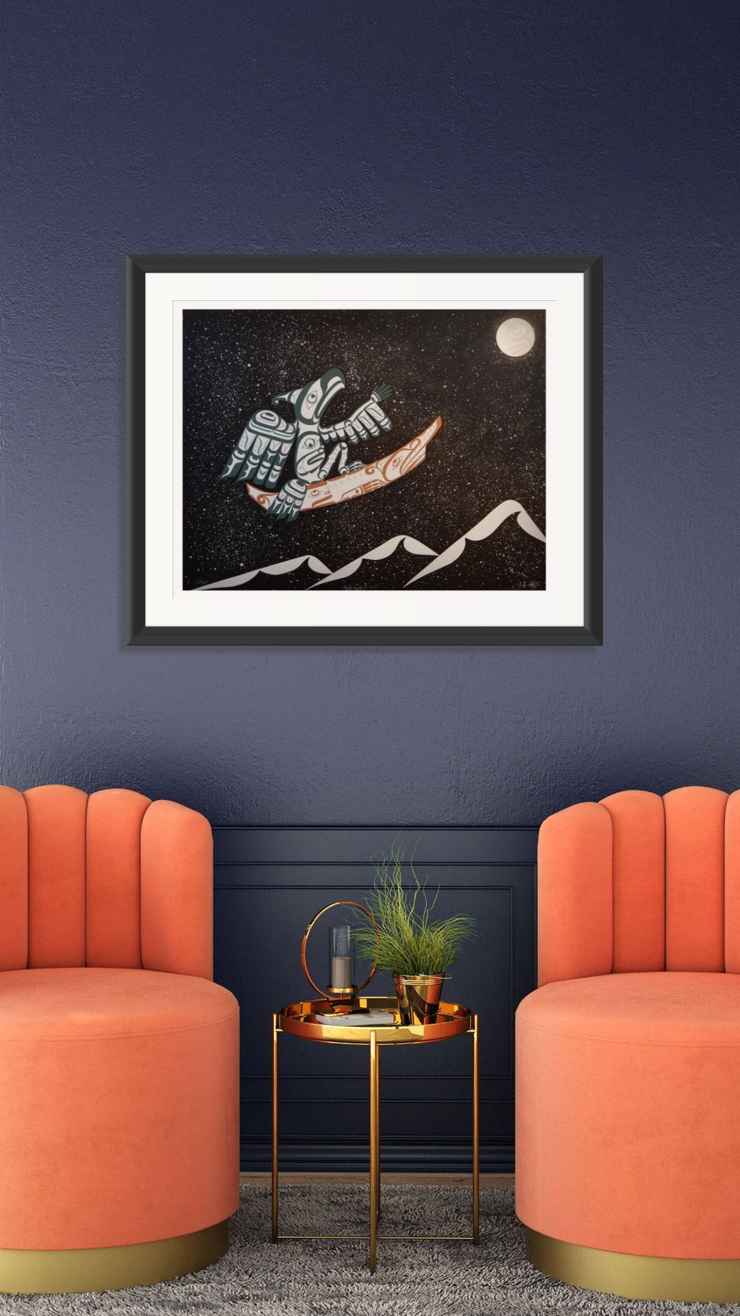 Reaching for the Stars Limited Edition Print by Kwakwaka'wakw Master Carver Calvin Hunt