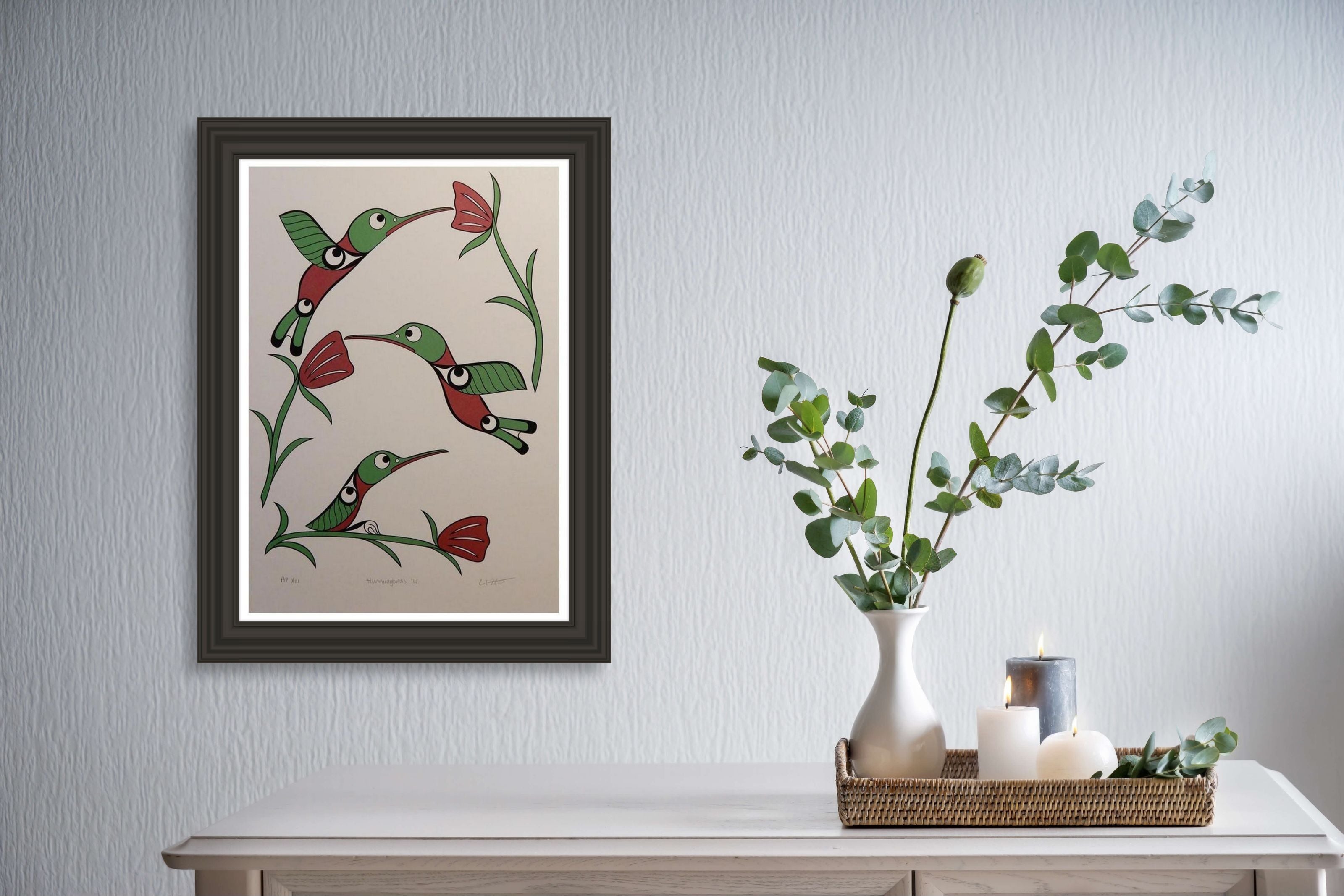 Hummingbirds Limited Edition Print by Kwakwaka'wakw Master Carver Calvin Hunt