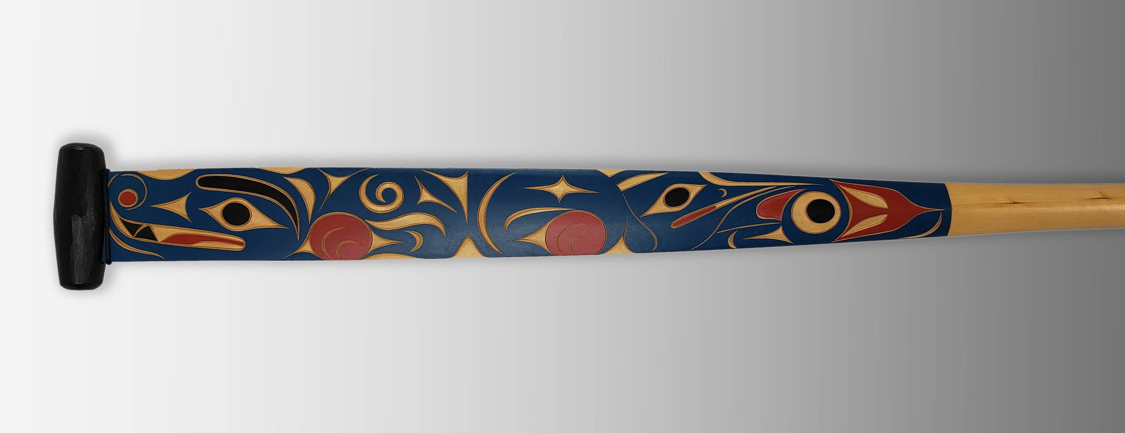 Double-sided Thunderbird and Lightning Snake Paddle by Nuu-chah-nulth carver Joshua Prescott