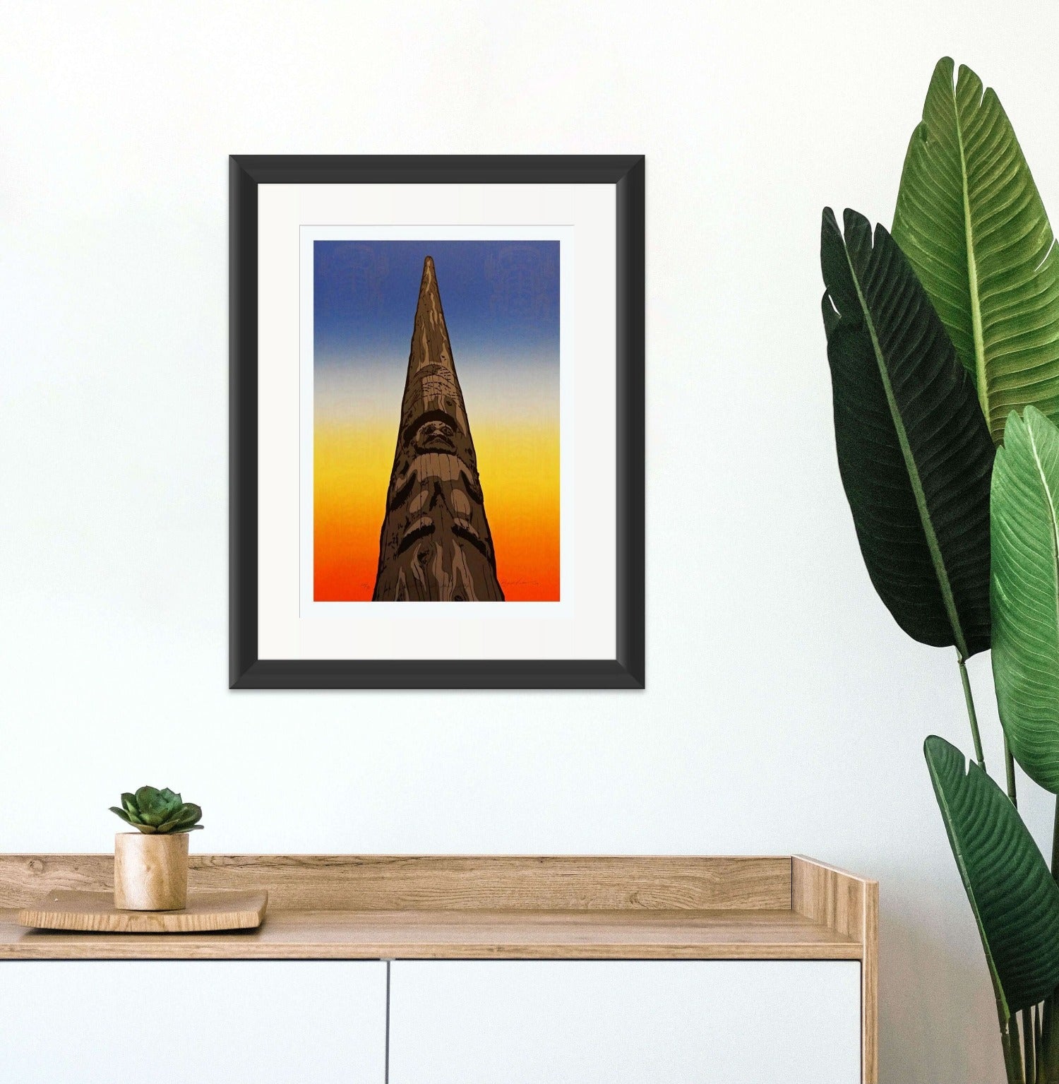 Reach for the Sky totem pole Limited Edition Print by Tsimshian artist Roy Vickers