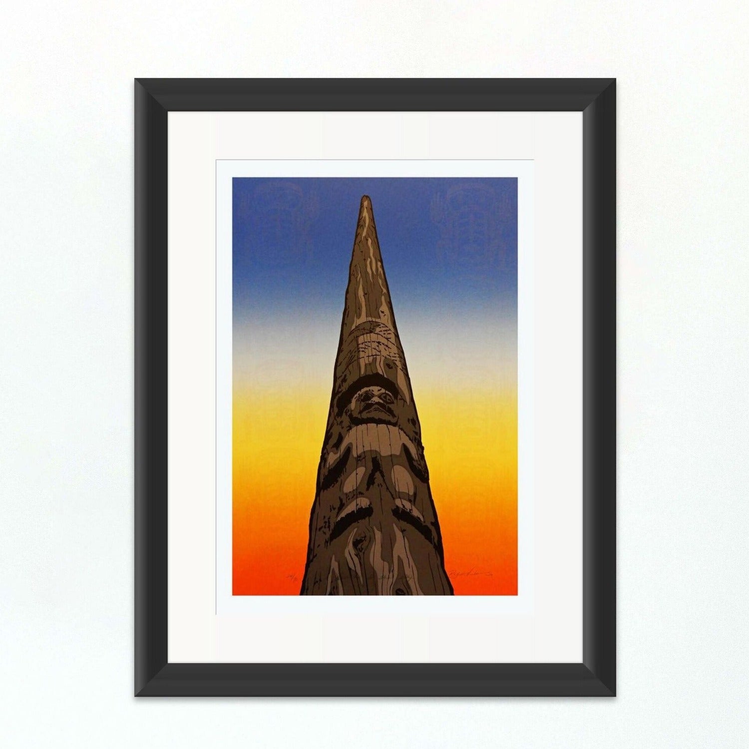 Reach for the Sky totem pole Limited Edition Print by Tsimshian artist Roy Vickers