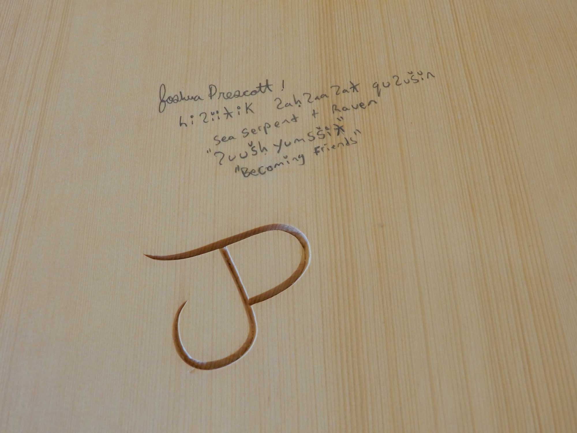 Raven and Sea Serpent Cedar Panel by Nuu-chah-nulth carver Joshua Prescott