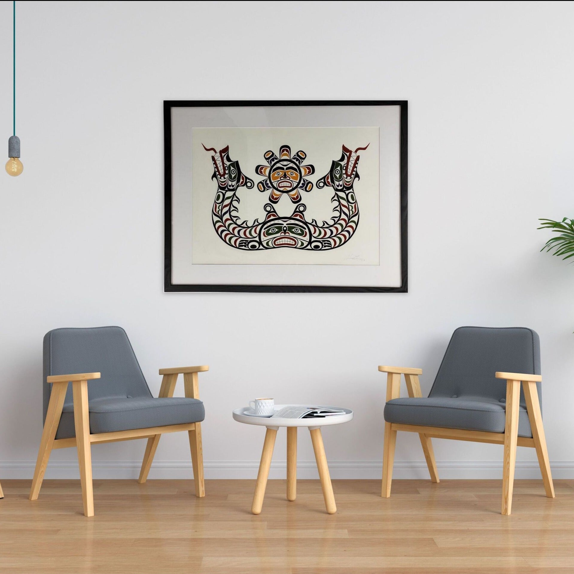 Sea Serpent and Sun Painting by First Nations artist Karver Everson