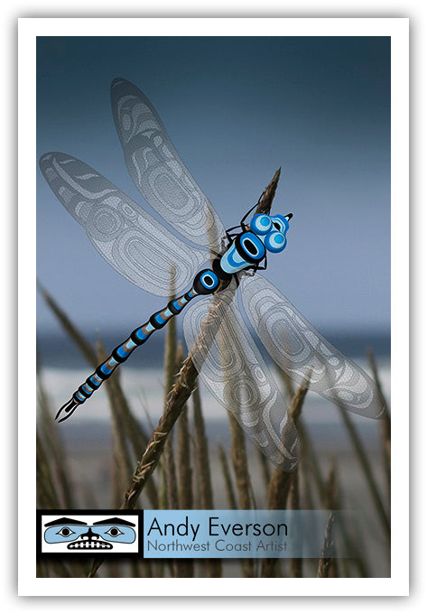 Dragonfly Limited Edition Print by Komoks artist Andy Everson