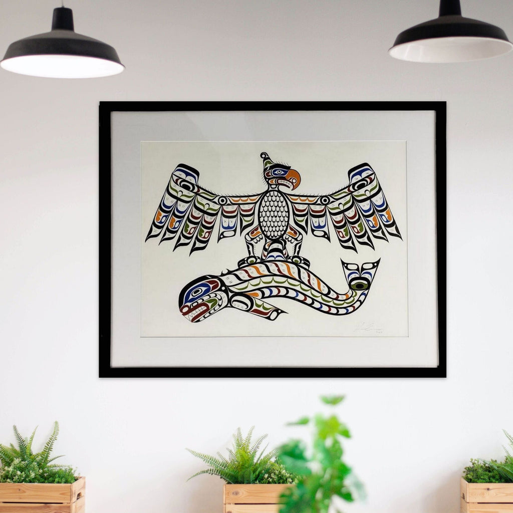 Thunderbird and Killer Whale Painting by First Nations artist Karver Everson