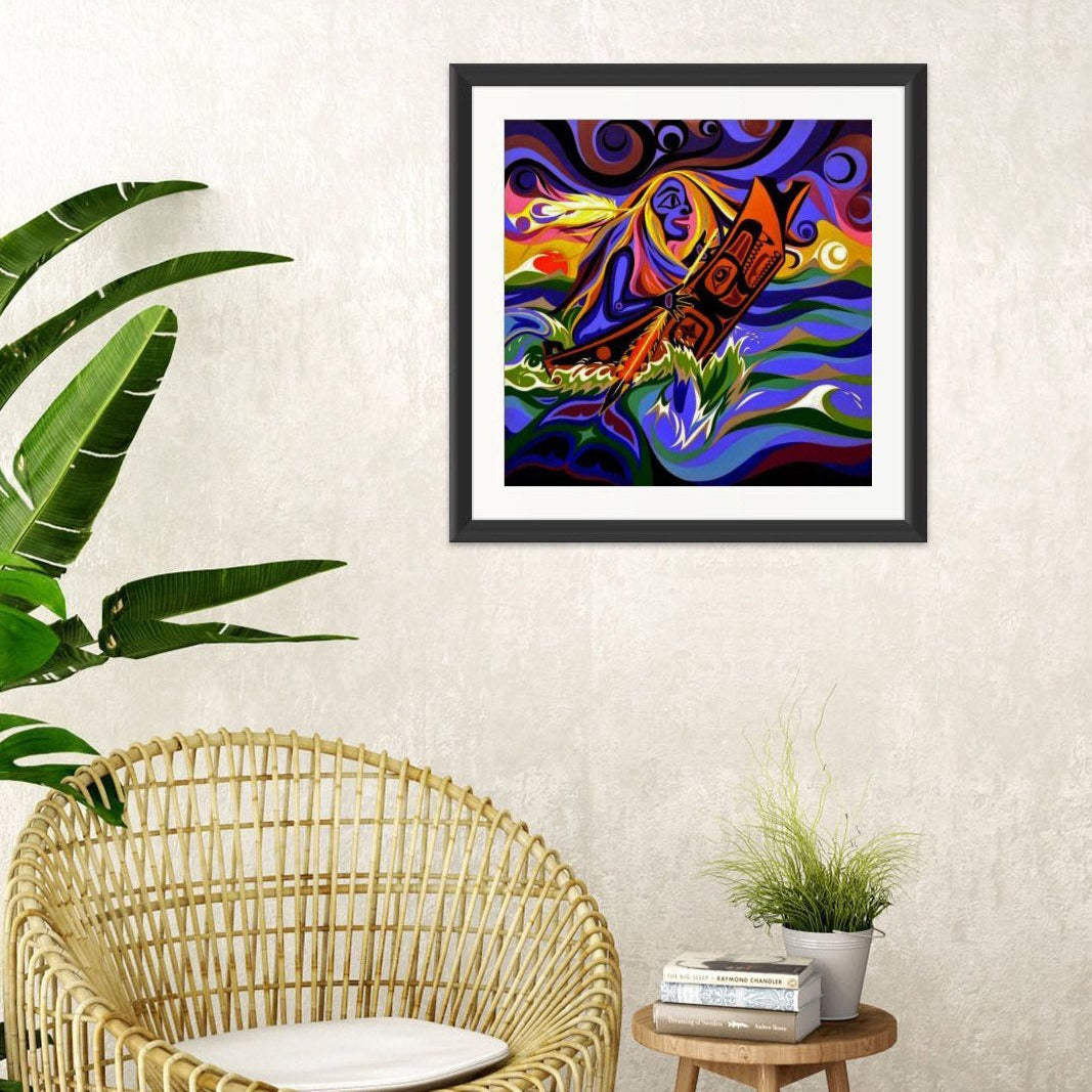 Canoe Woman Limited Edition Print by Haida artist April White