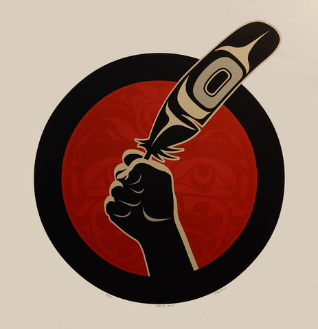 Indigenous Idle No More print by K'omoks artist Andy Everson