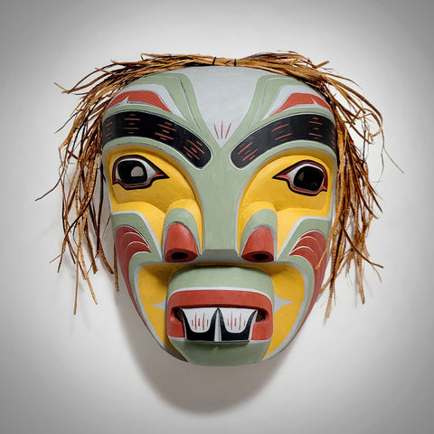 Indigenous Pugwis or Merman Mask by Kwakiutl artist Jason Hunt