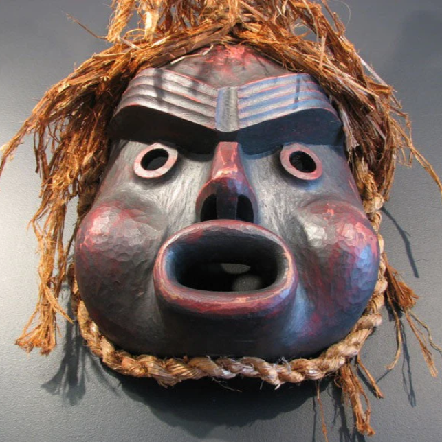 Indigenous Tsonokwa Mask hand-carved by Kwakwaka'wakw artist Beau Dick