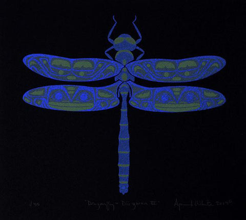 Indigenous Dragonfly serigraph print by Haida artist April White