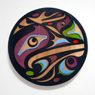 Sandblasted Hummingbird Panel by Kwakiutl artist Trevor Hunt