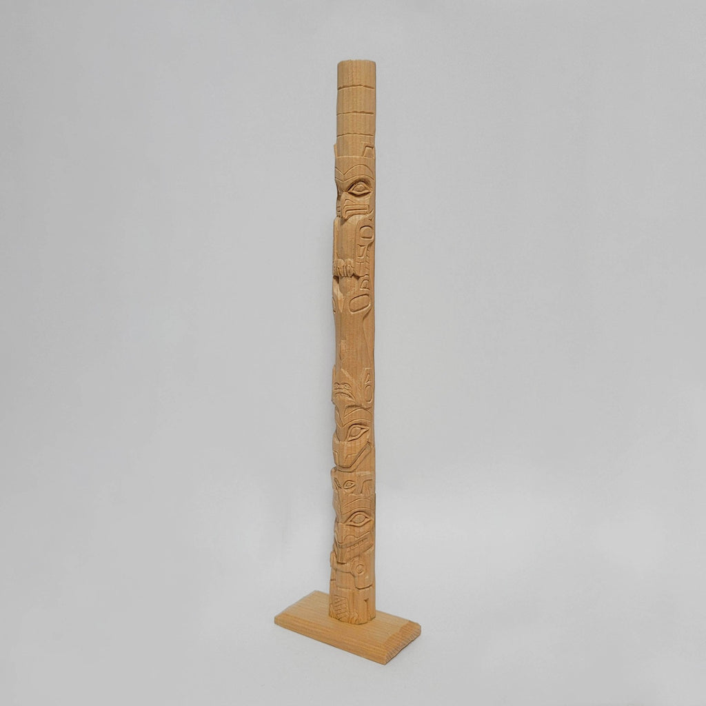 Miniature Totem Pole carved by Haida artist Leon Ridley