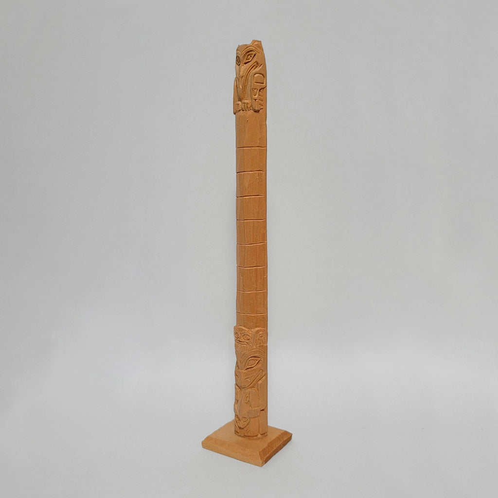 Miniature Totem Pole carved by Haida artist Leon Ridley